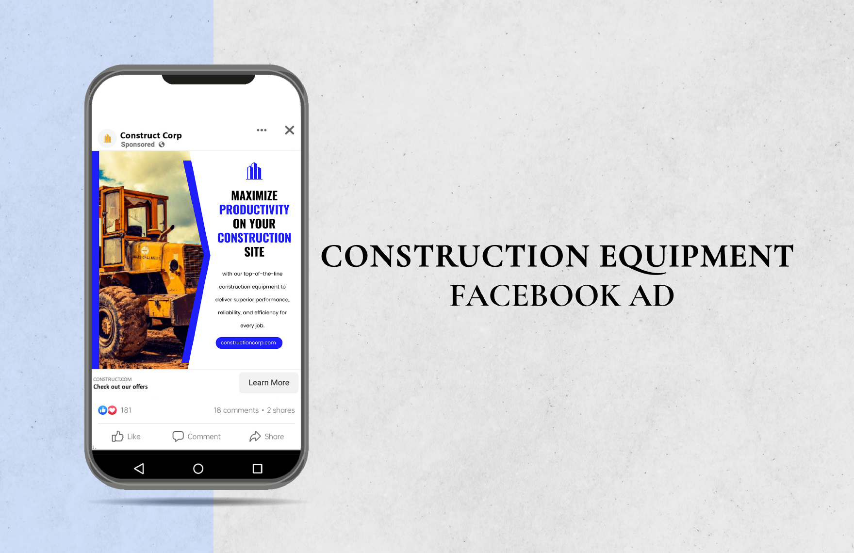 Construction Equipment Facebook Ad