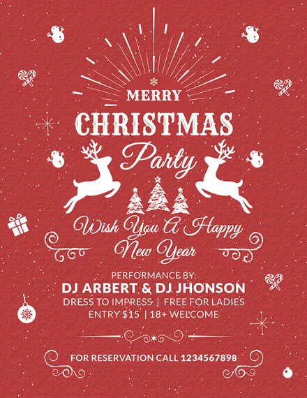 vintage christmas flyer template1x