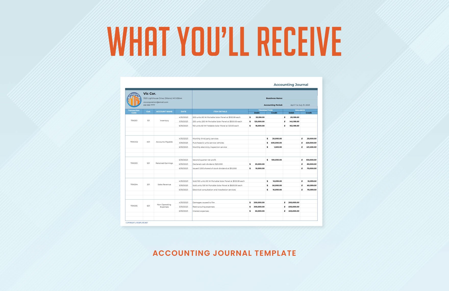 Accounting Journal Template