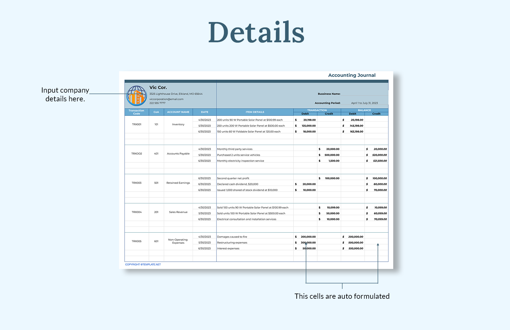 Accounting Journal Template in Excel, Google Sheets Download
