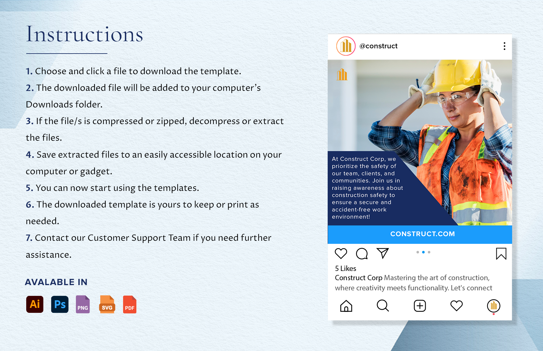 Construction Safety Awareness Instagram Post