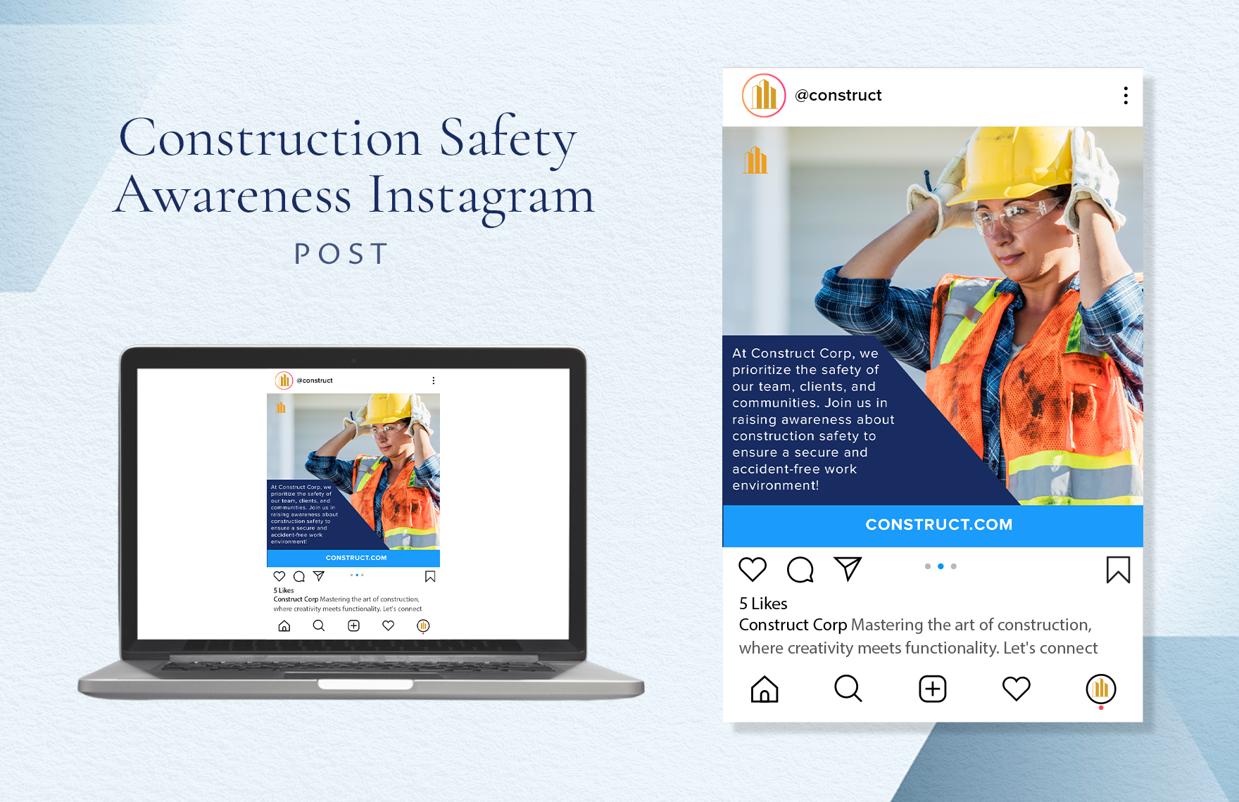 Construction Safety Awareness Instagram Post