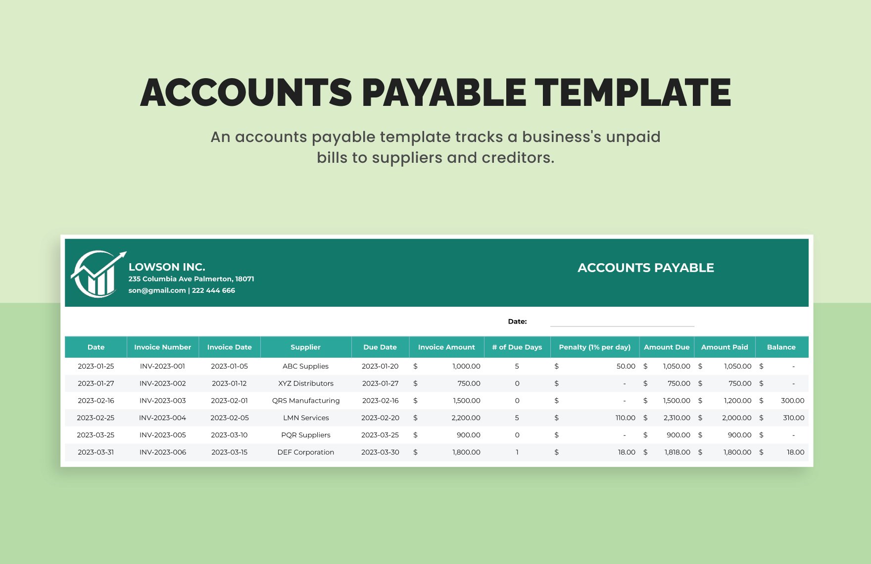 Accounts Payable Template