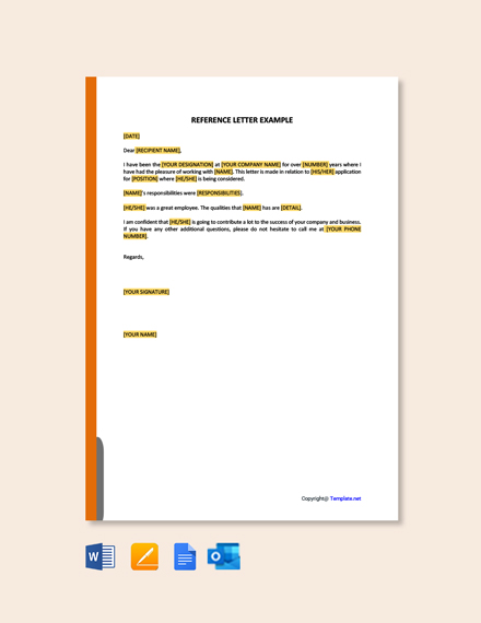 Microsoft Reference Letter Template Free