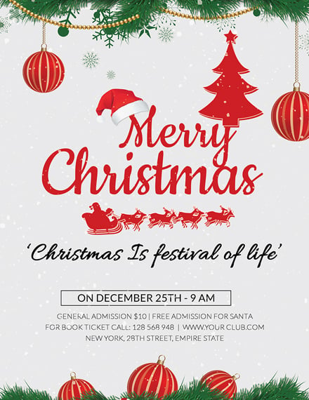 FREE Christmas Holiday Flyer Template Word PSD Apple Pages 