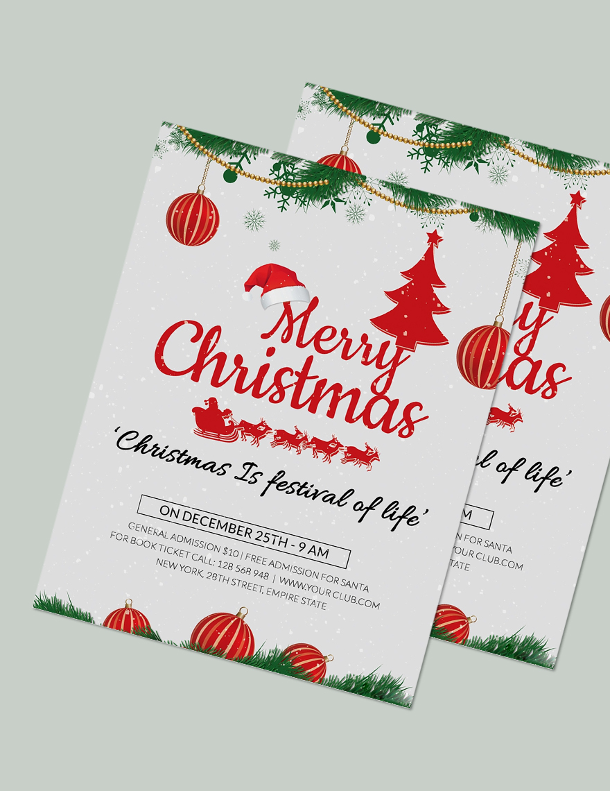 Christmas Holiday Flyer Template - Word, Apple Pages, PSD, Publisher ...