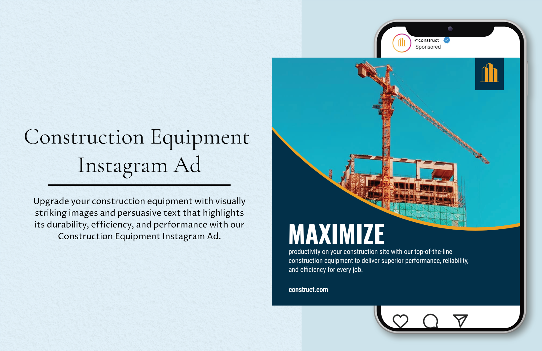 Construction Equipment Instagram Ad