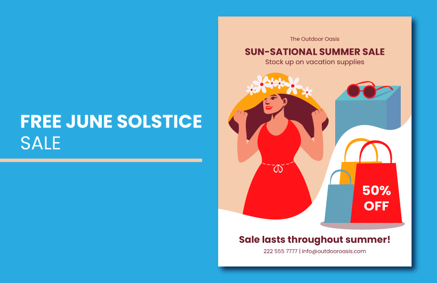 Free June Solstice Sale in Word, Google Docs, Illustrator, PSD, EPS, SVG, JPG, PNG