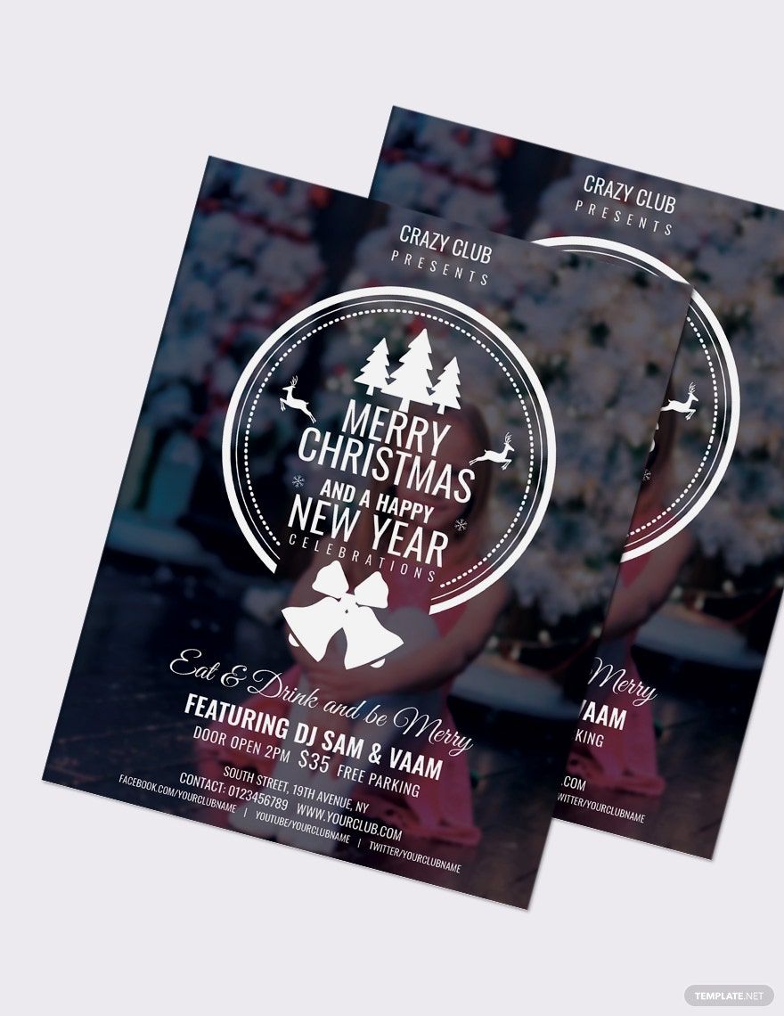 Free Modern Christmas Party Flyer Template