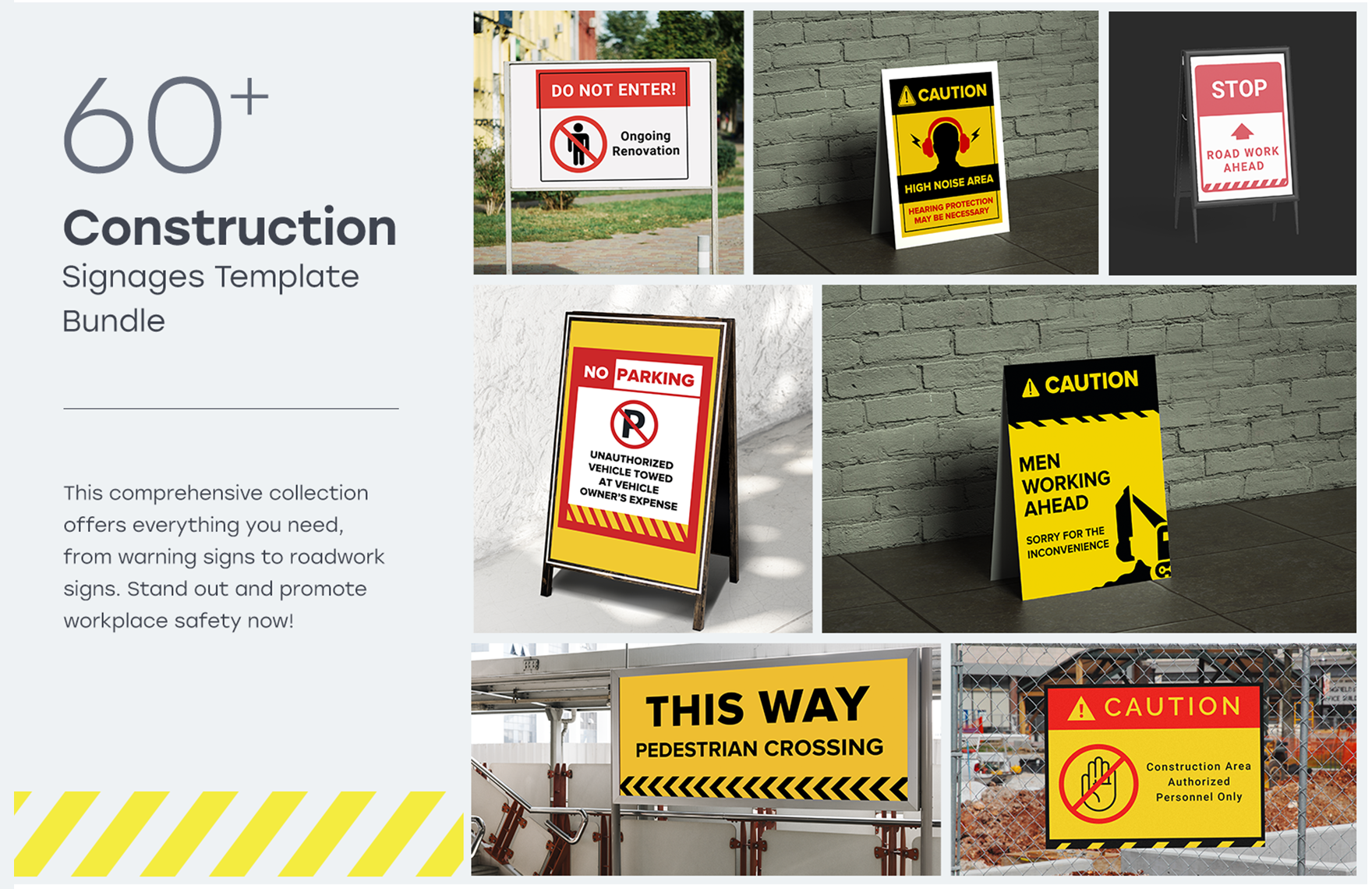 60+ Construction Signages Template Bundle