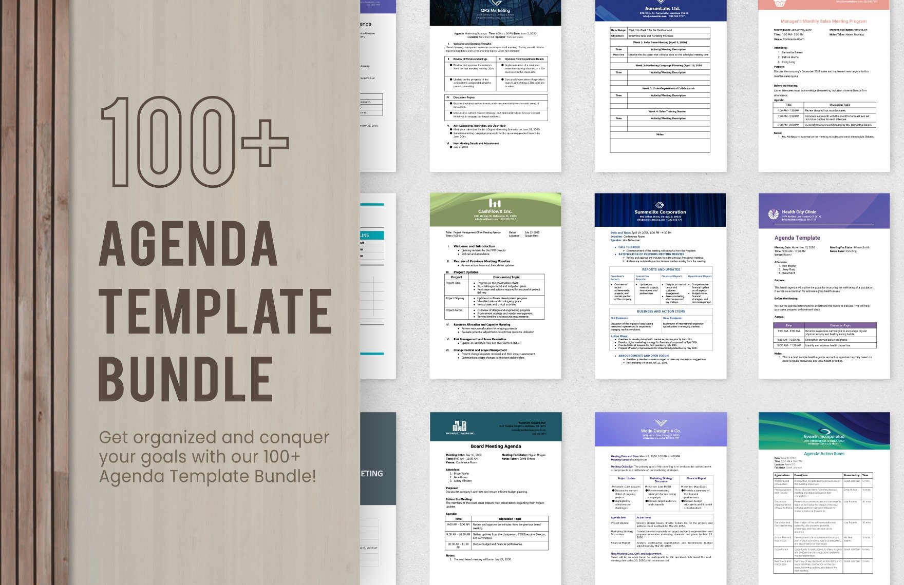 100+ Agenda Template Bundle