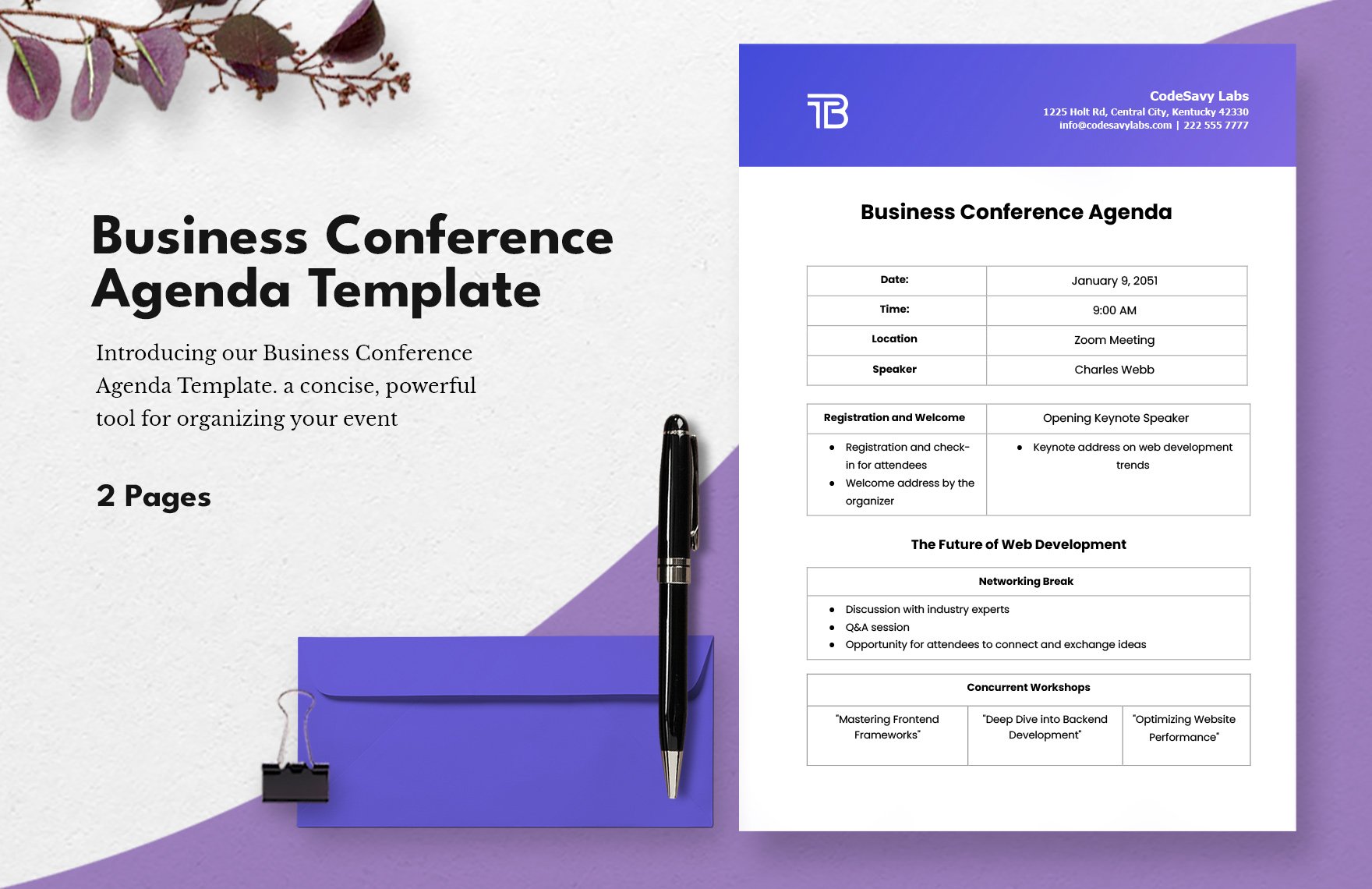 Business Conference Agenda Template