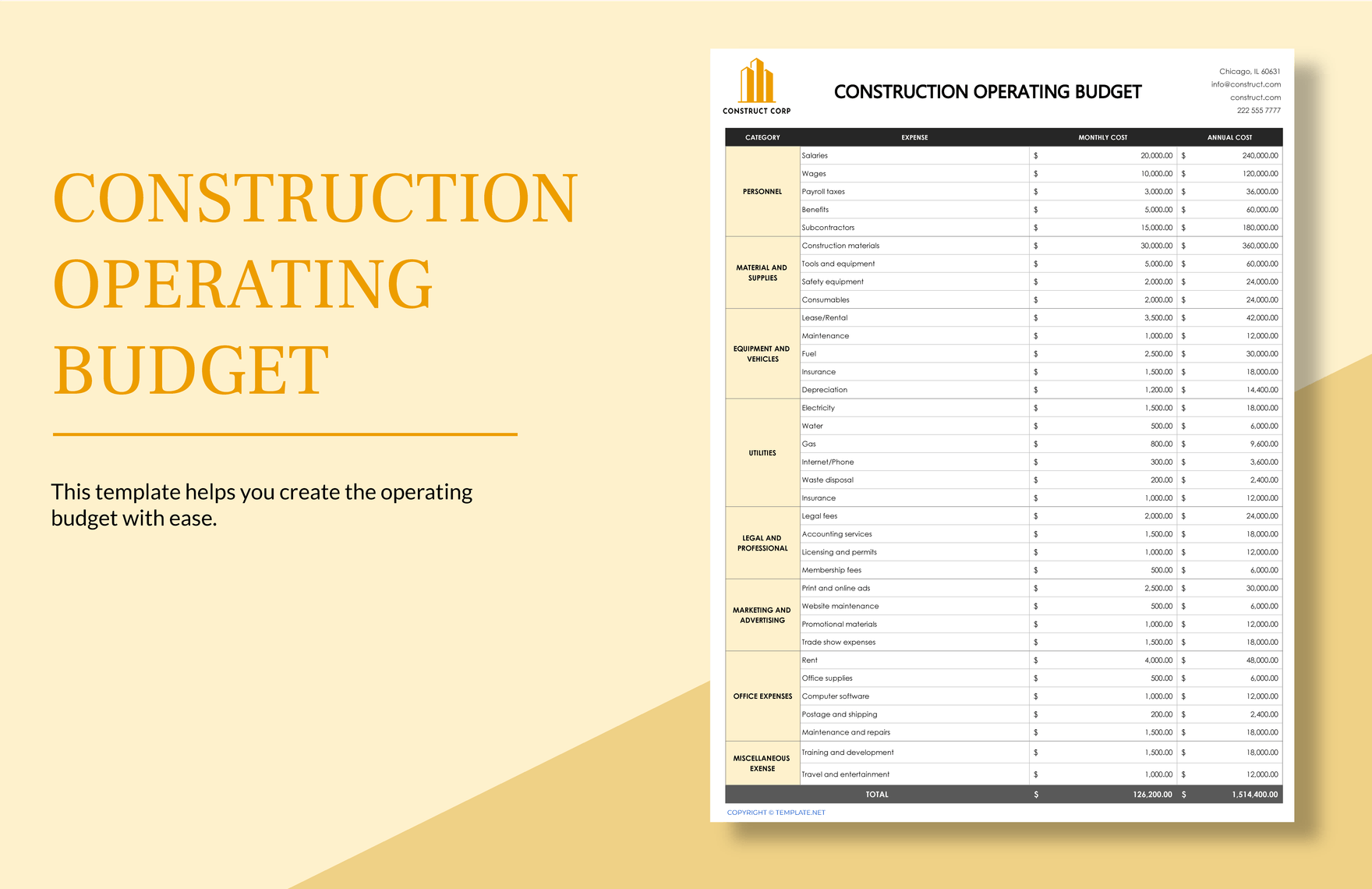 Real Estate Concept Template in Excel