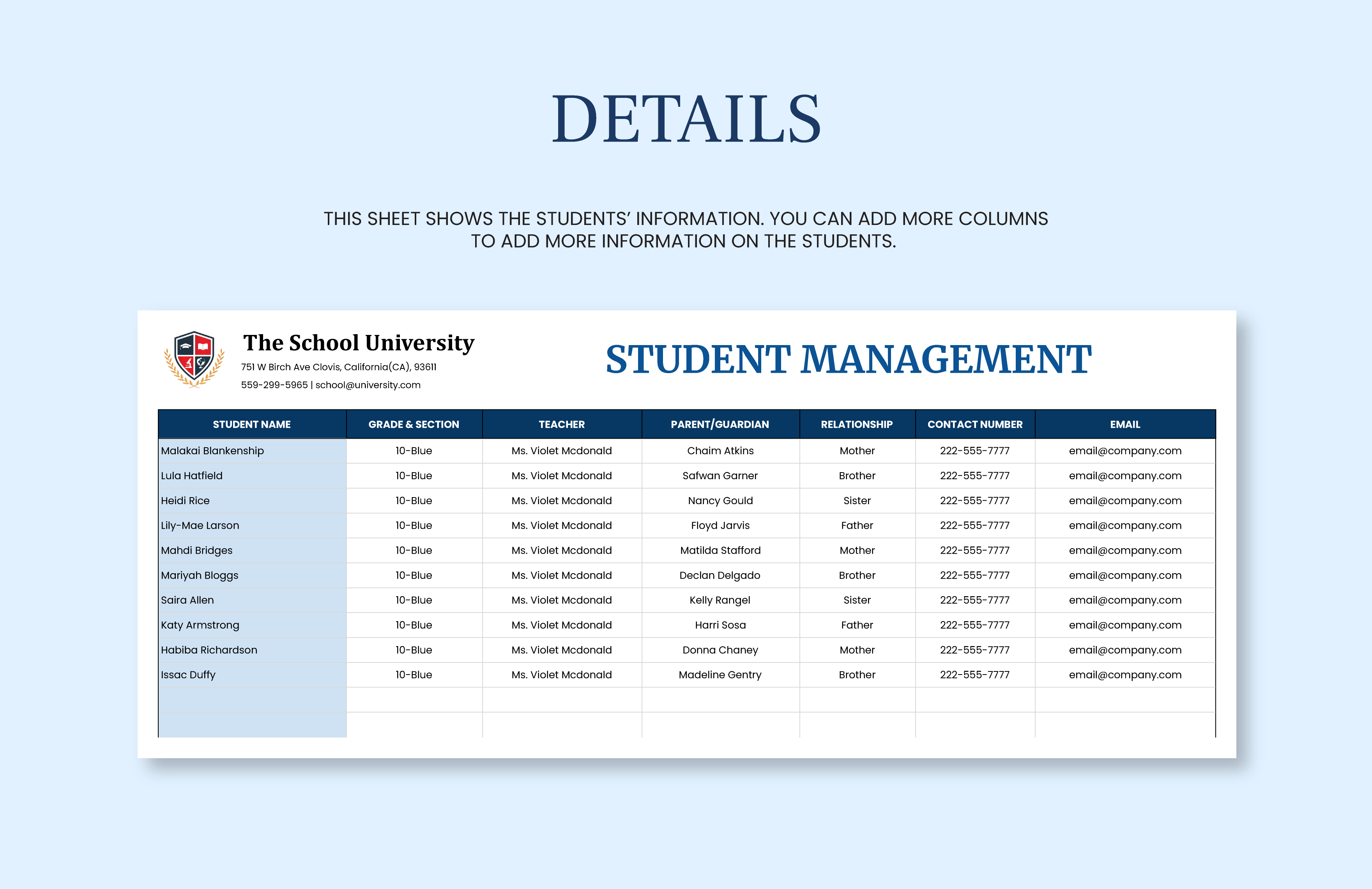 School Absence Excuse Form Template - Excel, Google Sheets | Template.net