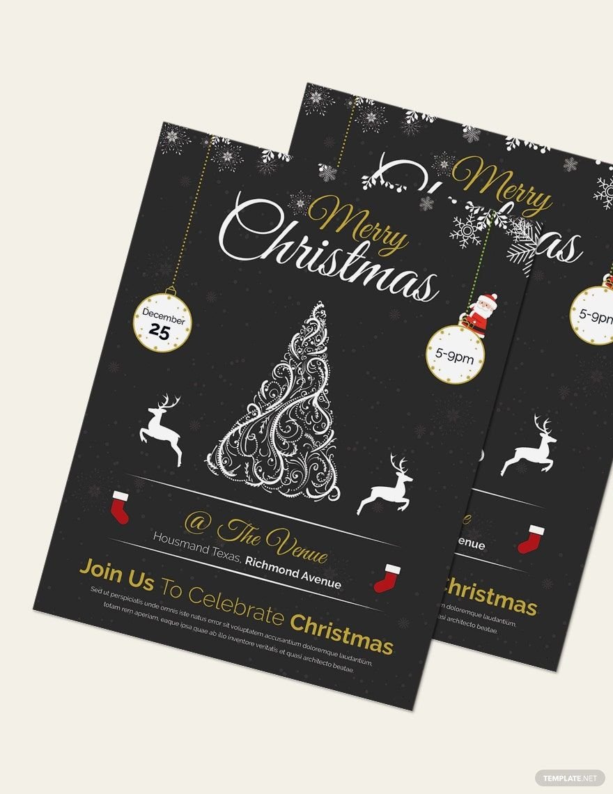 Free Vintage Merry Christmas Flyer Template
