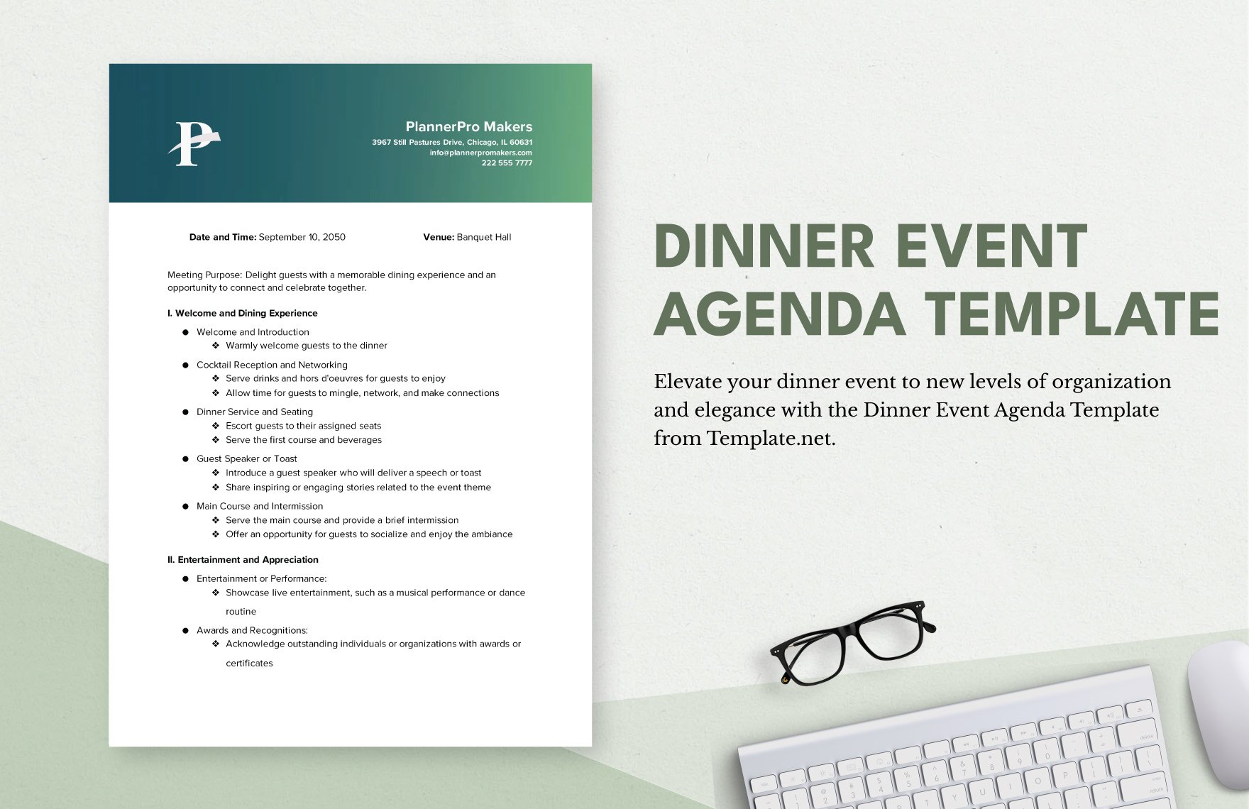 Dinner Event Agenda Template