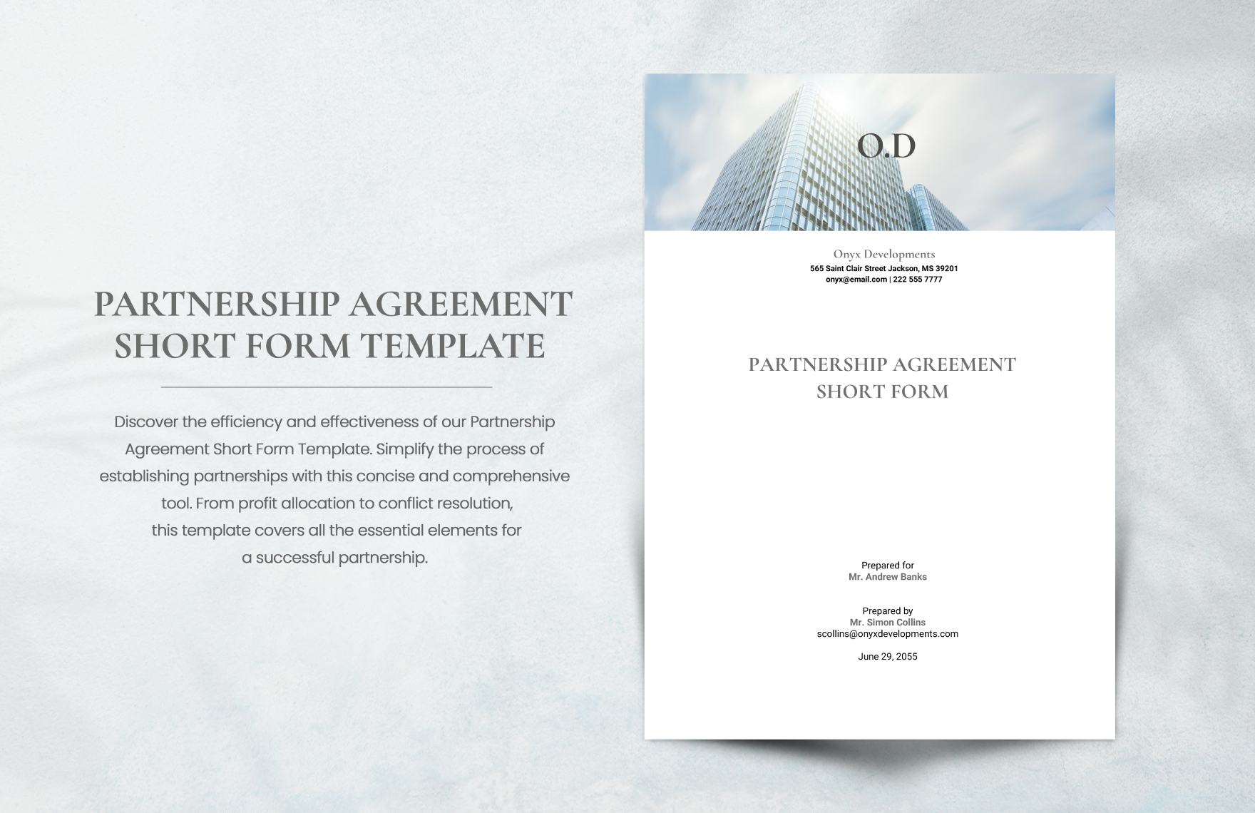 Partnership Agreement Short Form Template
