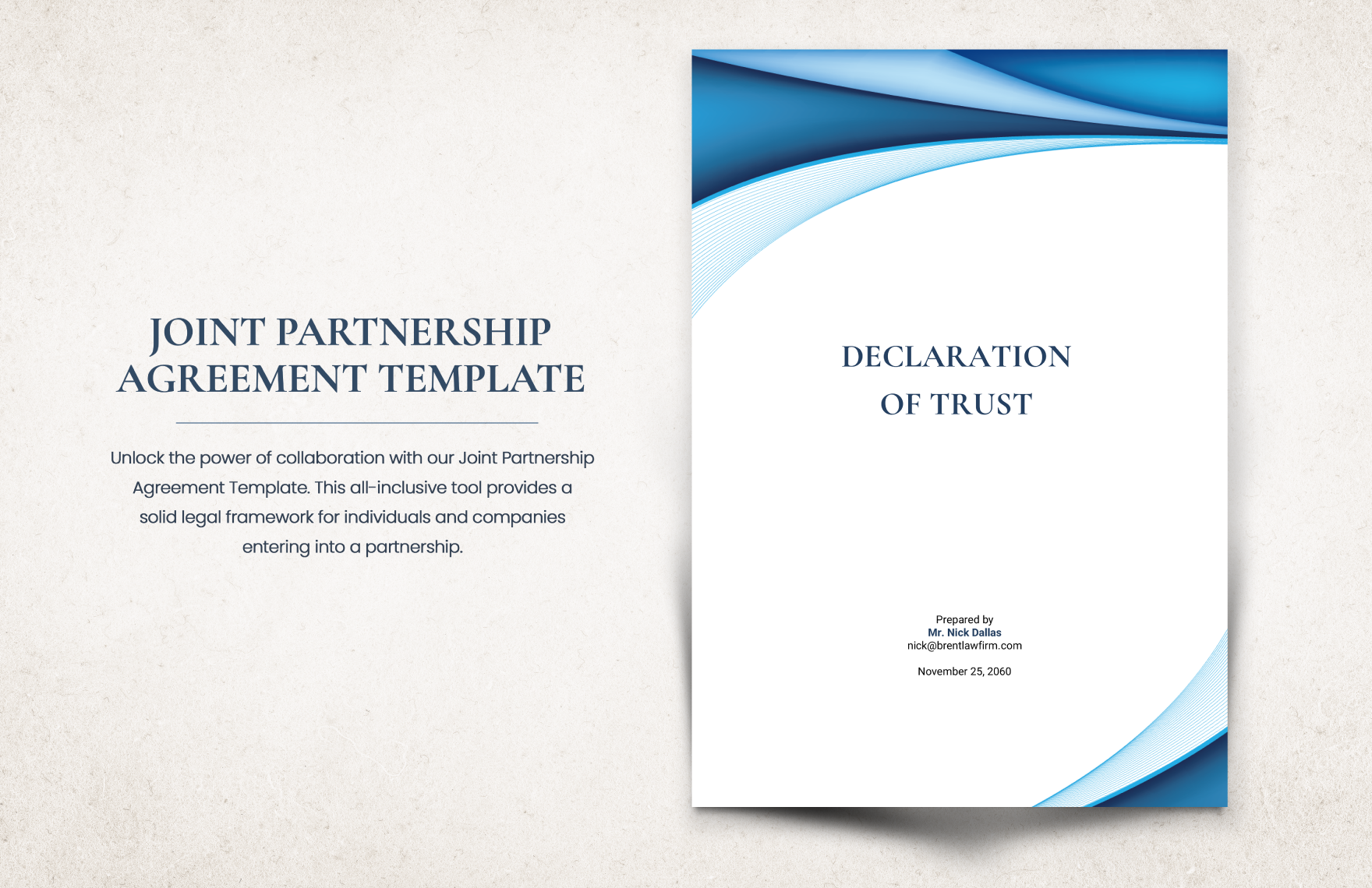 Joint Partnership Agreement Template
