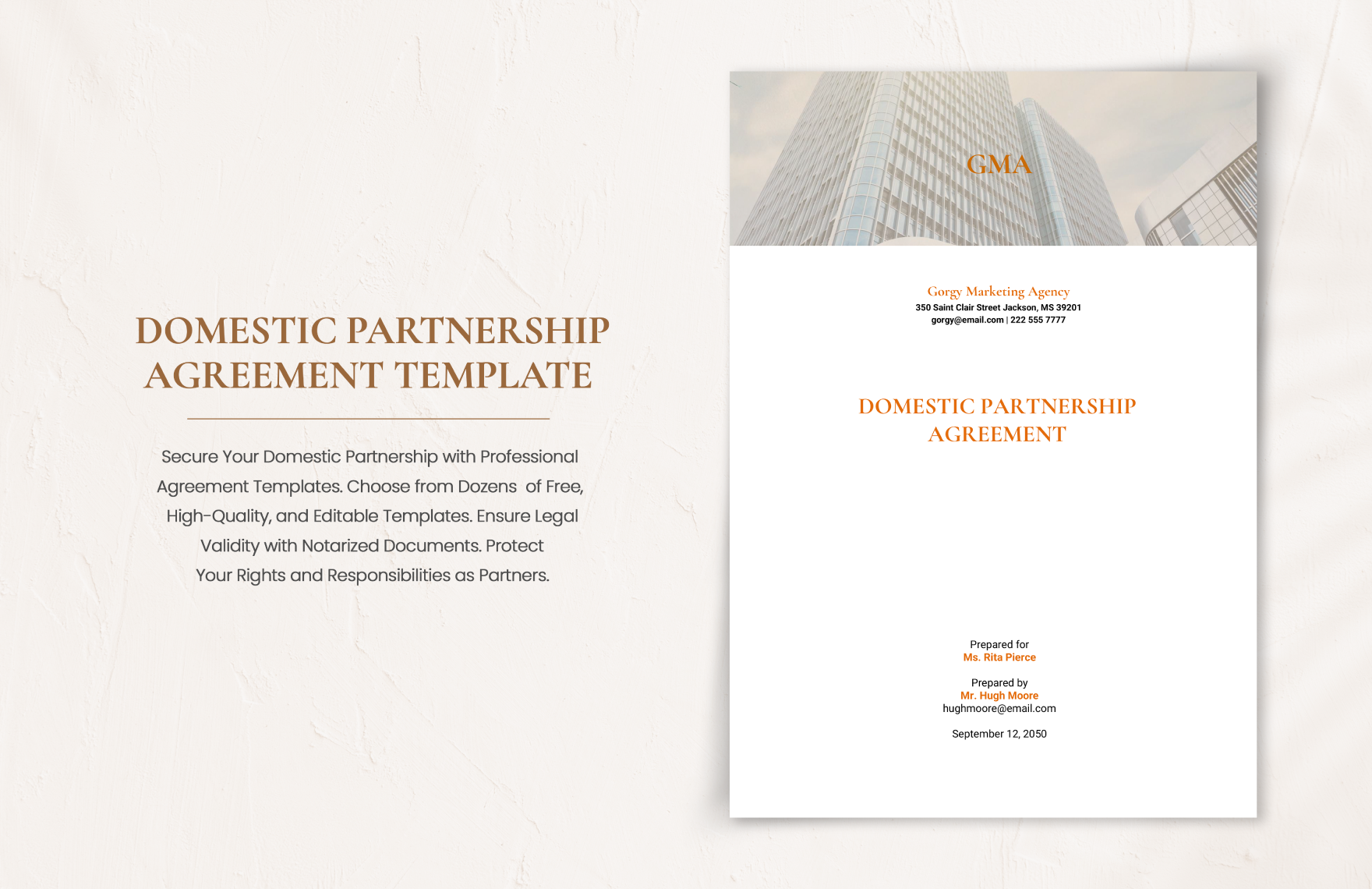 Domestic Partnership Agreement Template