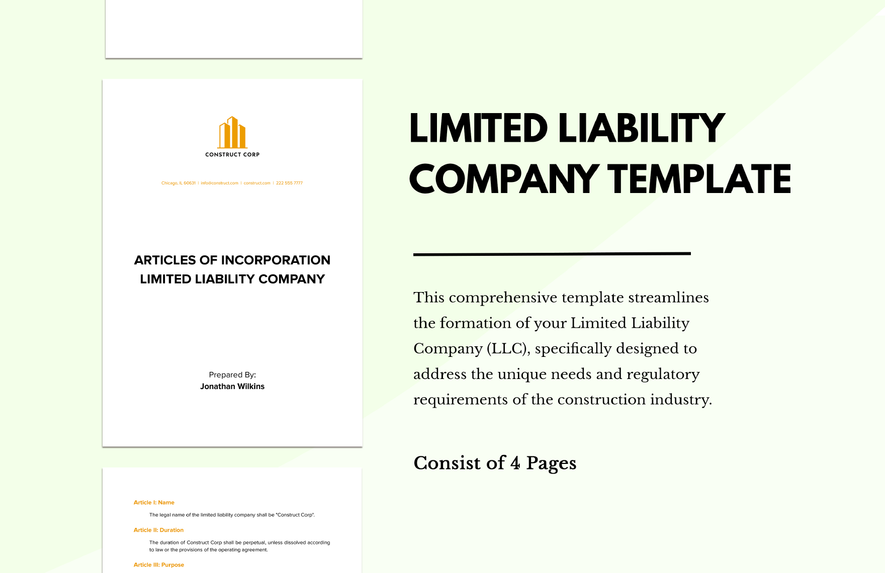 Limited Liability Company Template