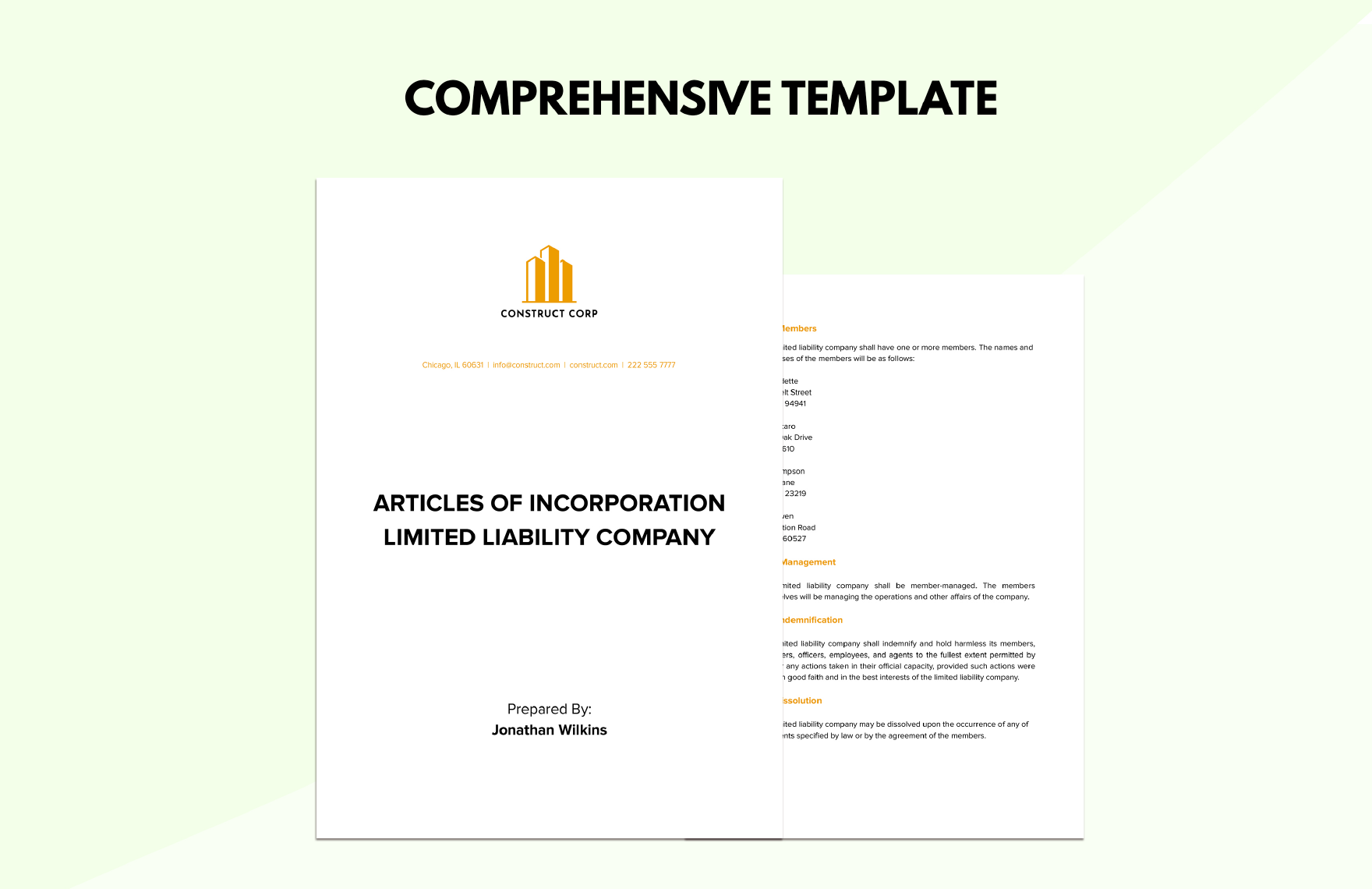 Limited Liability Company Template