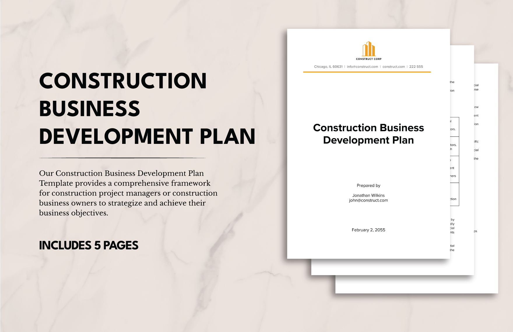 Construction Business Development Plan Template in Word, Google Docs