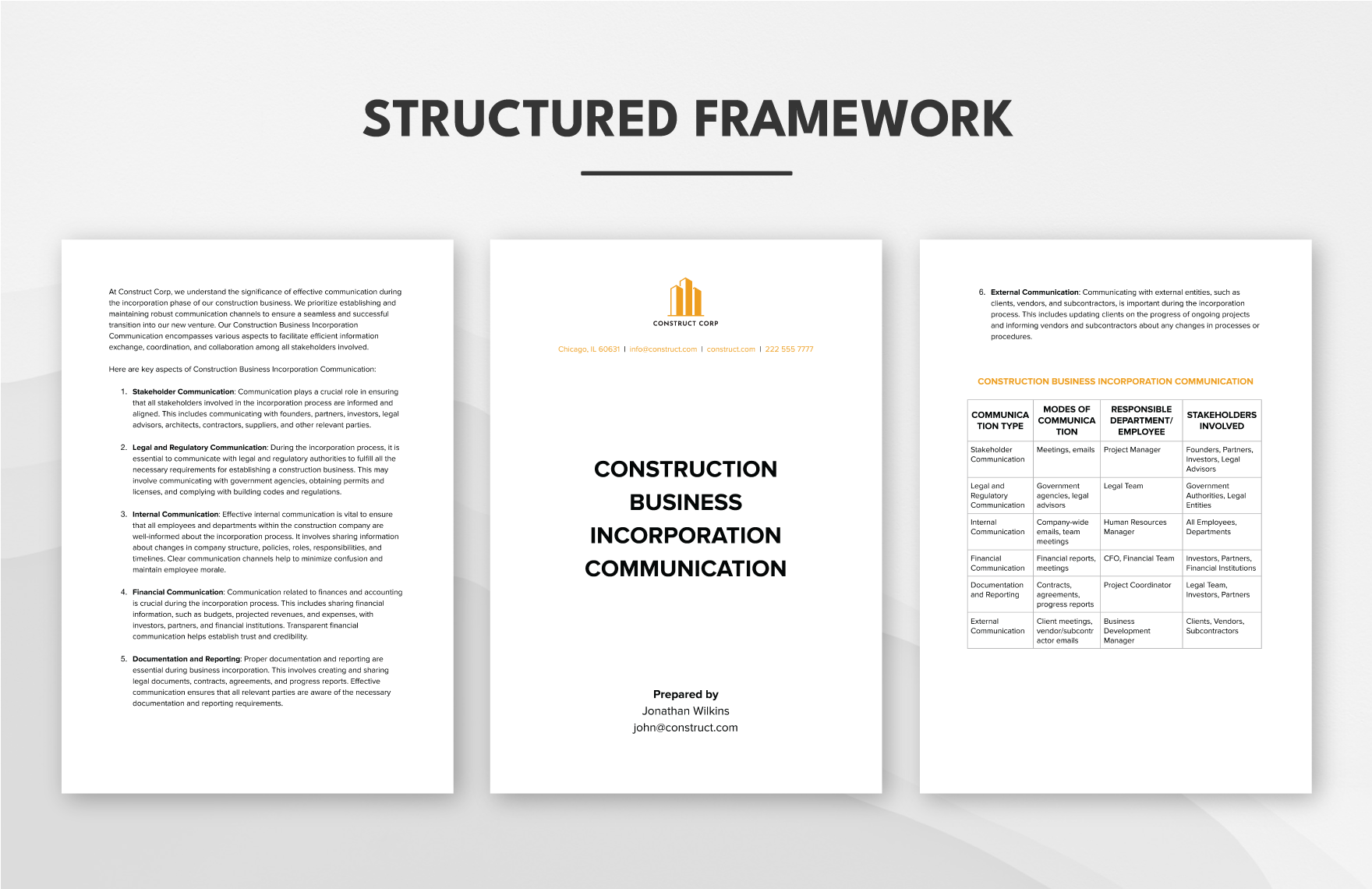 Construction Business Incorporation Communication Template
