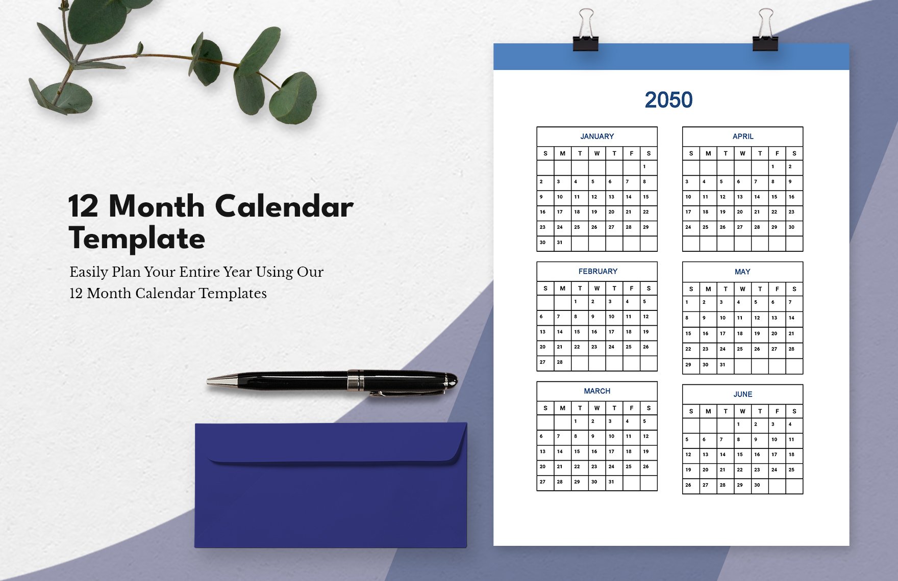12 Month Calendar Template