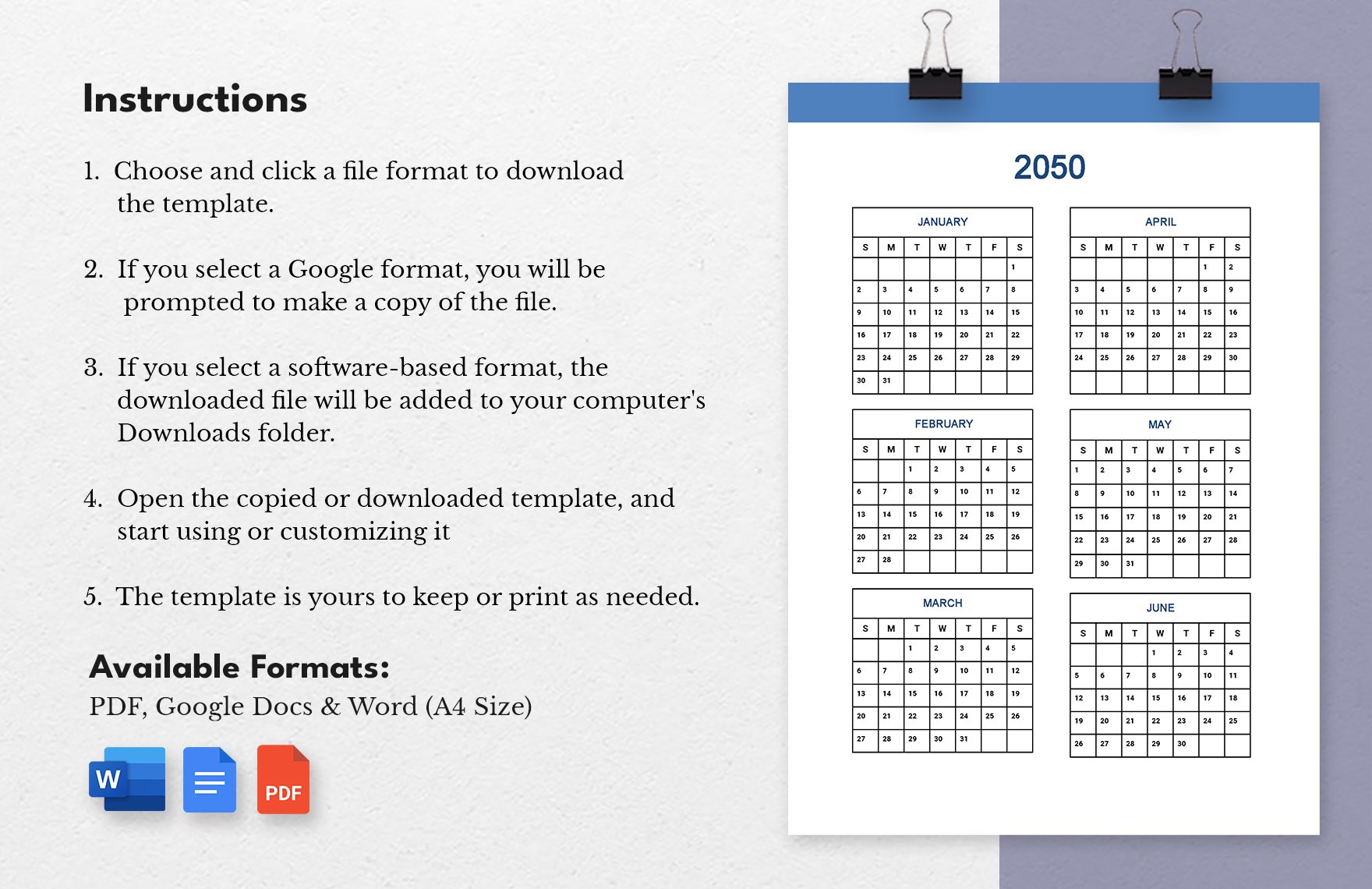 12 Month Calendar Template Download in Word, Google Docs, PDF