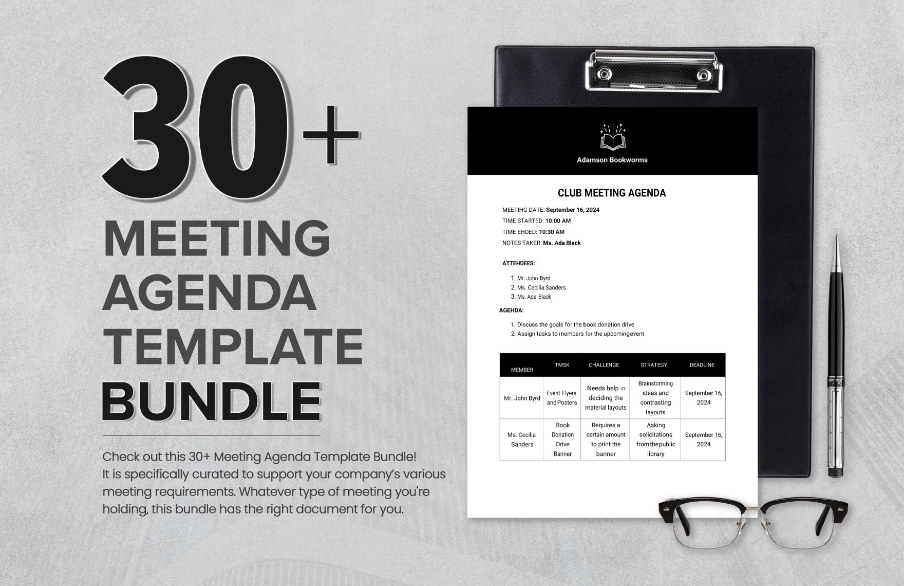30+ Meeting Agenda Template Bundle