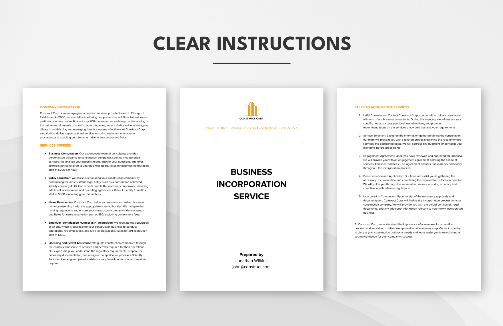 Business Incorporation Service Template