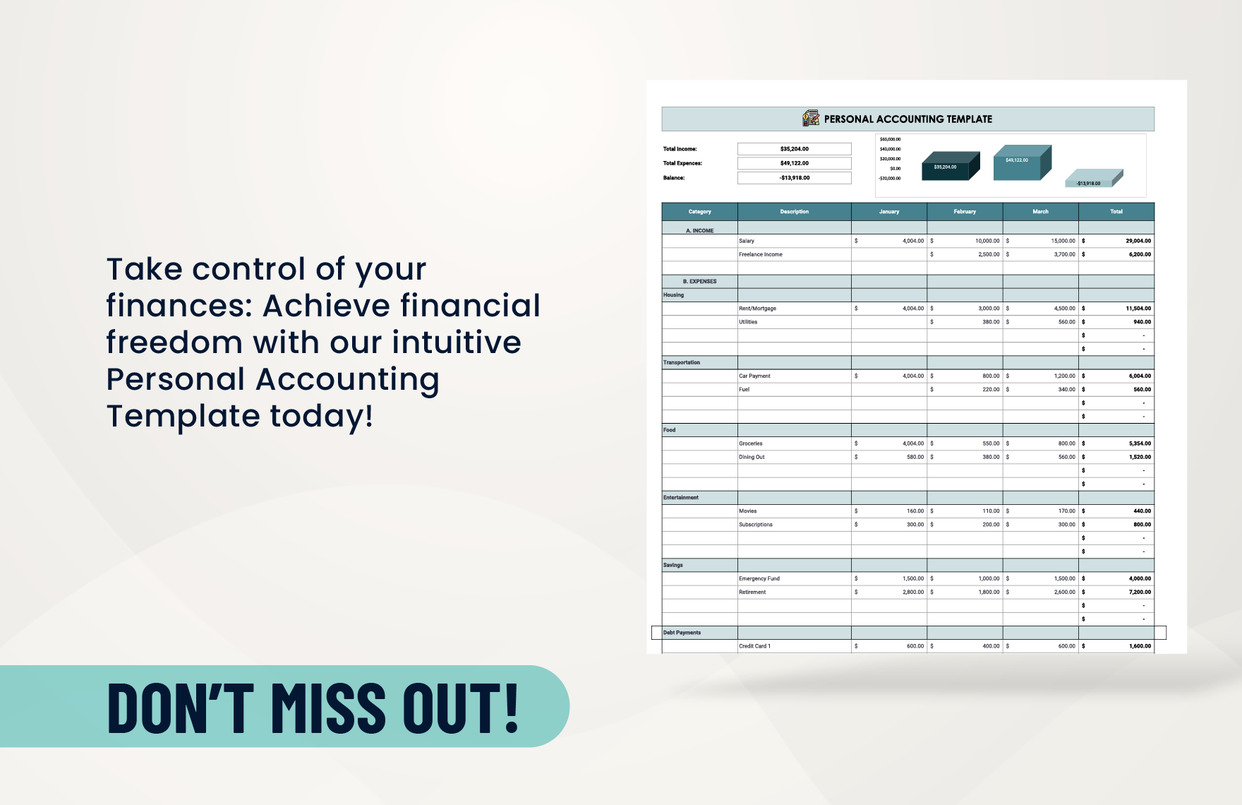 Personal accounting Template