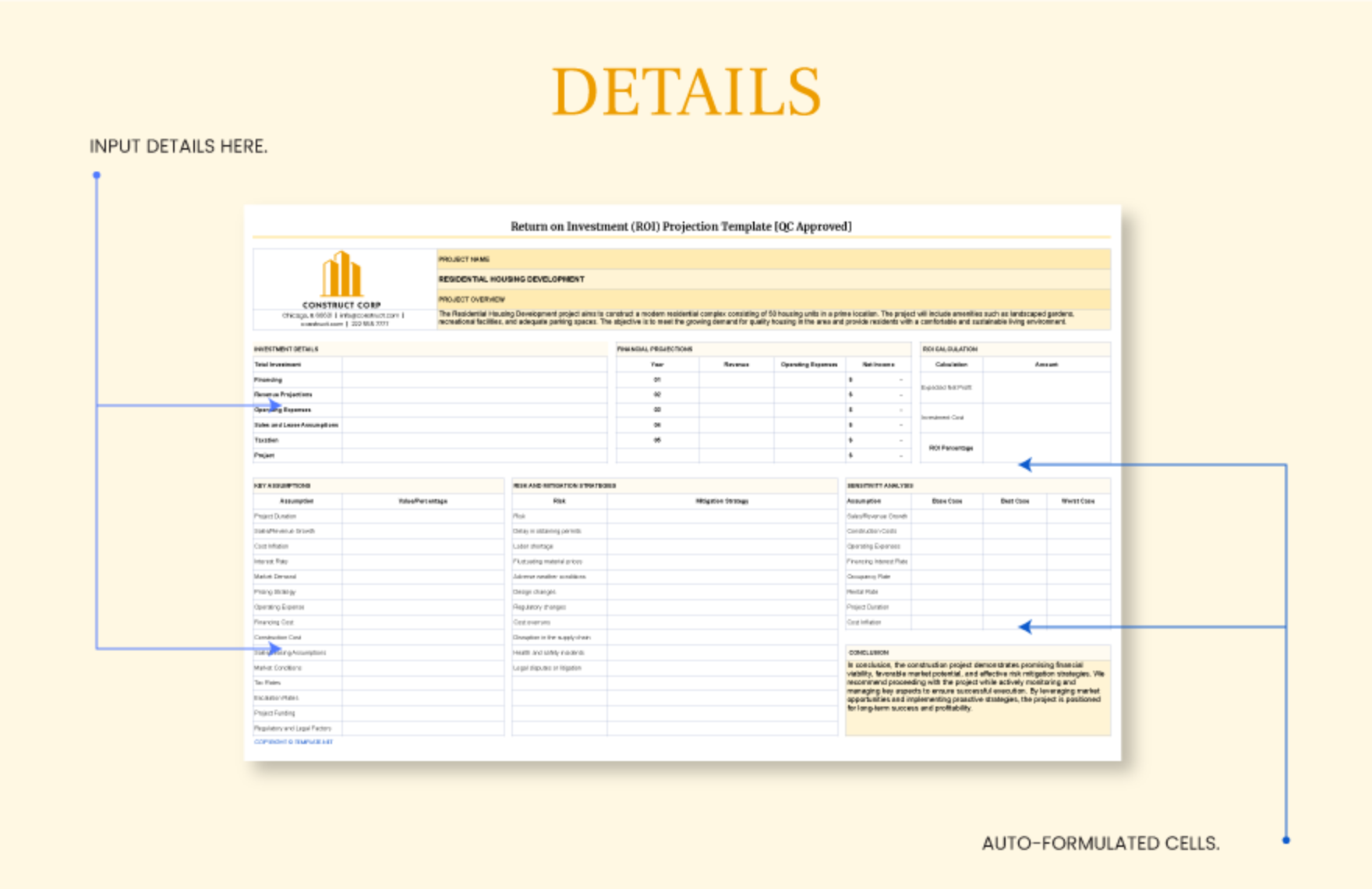 Return on Investment (ROI) Projection Template