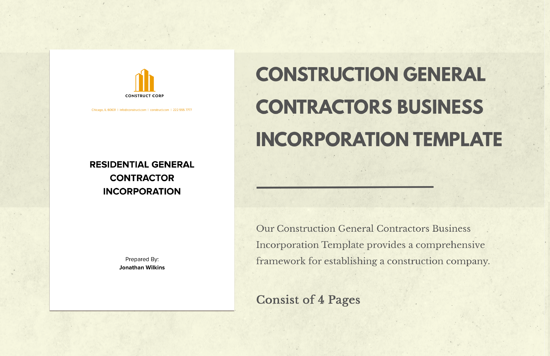 Free Residential General Contractor Incorporation