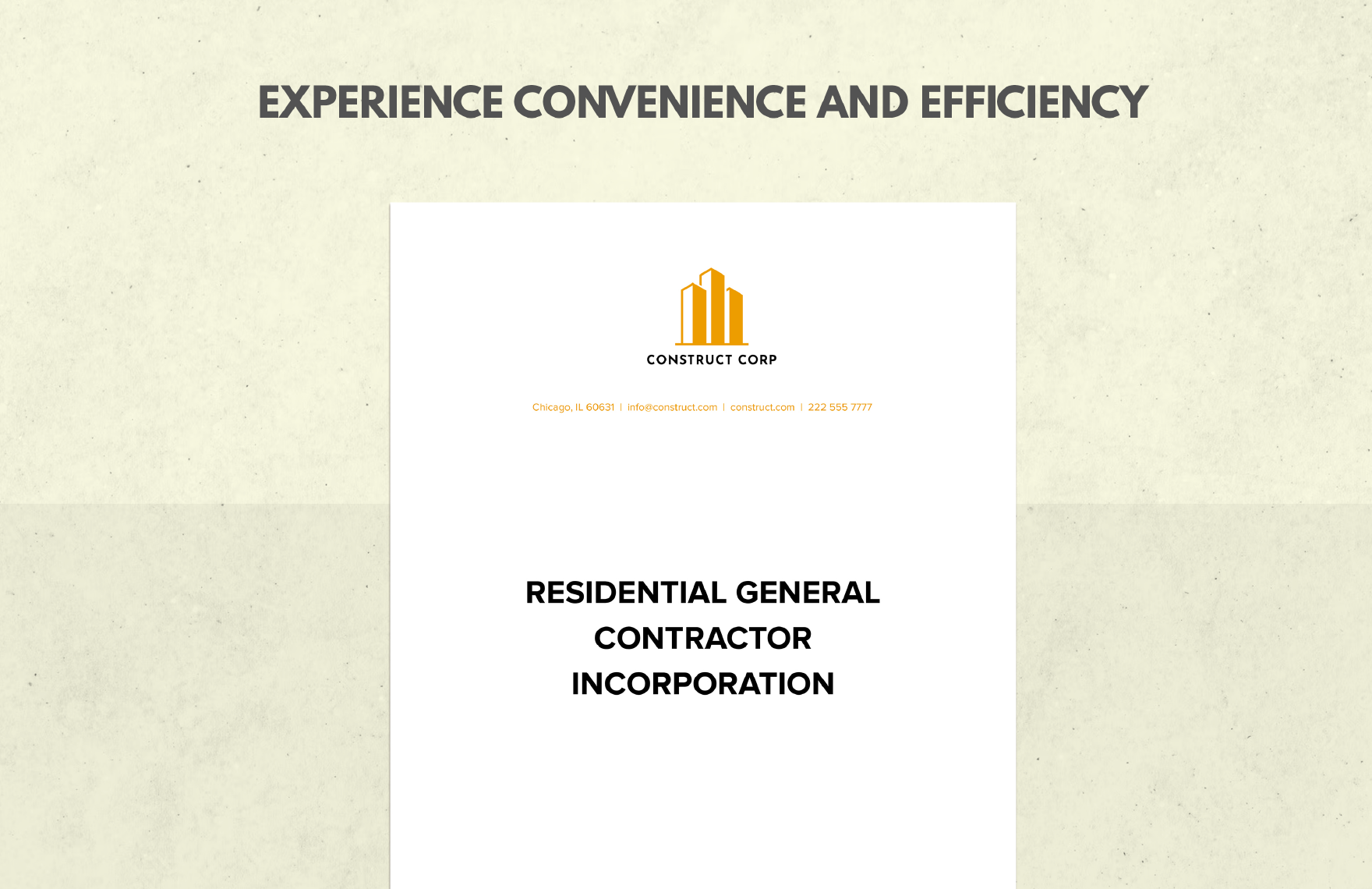 Residential General Contractor Incorporation