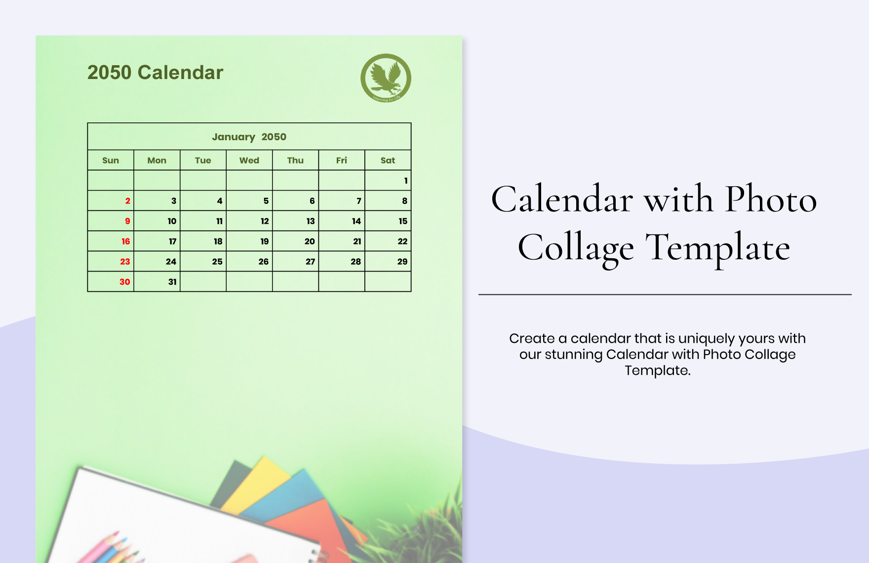 calendar-with-photo-collage-template-google-docs-word-template