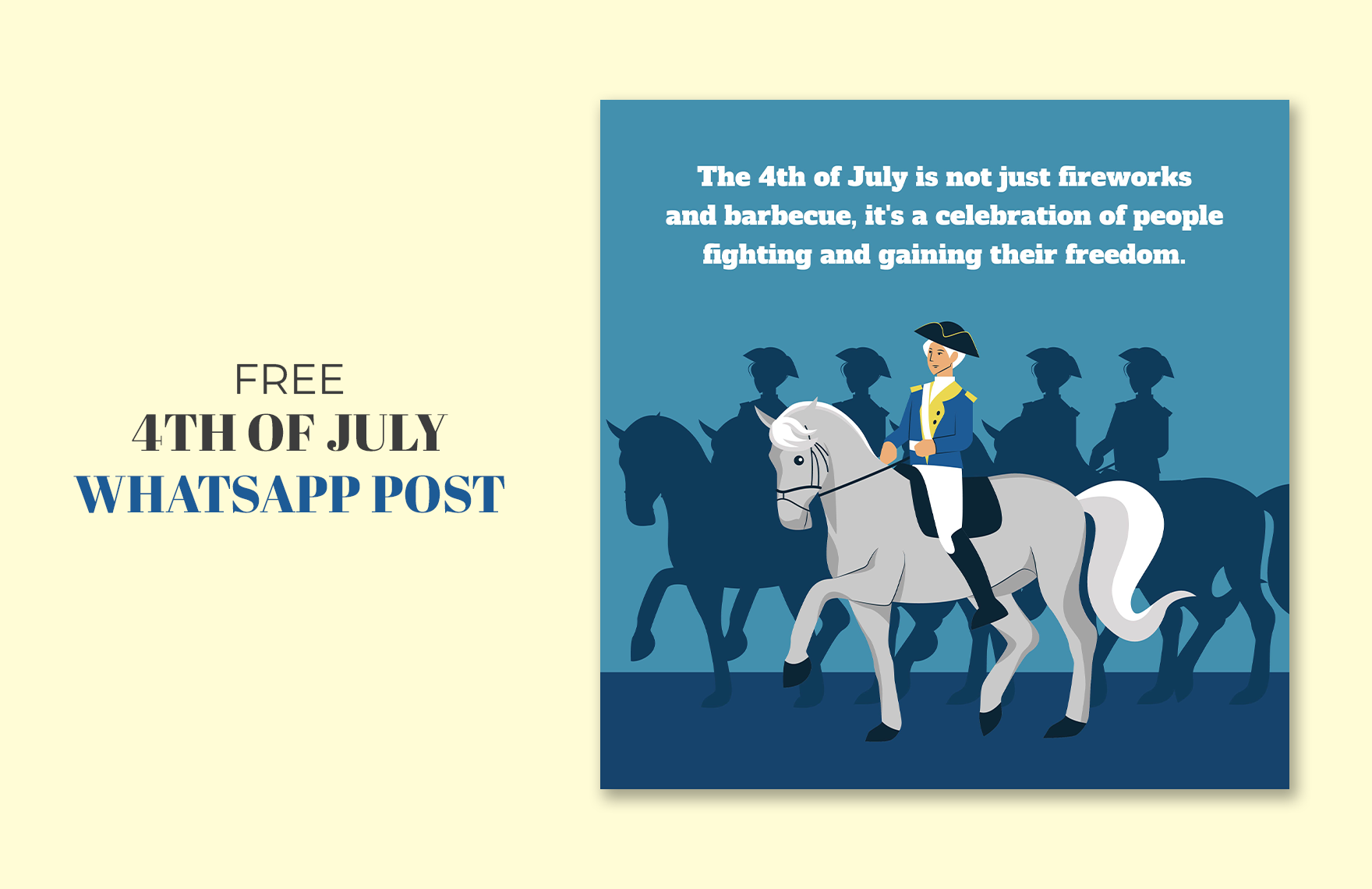 Free 4th of July Whatsapp Post in Illustrator, PSD, EPS, SVG, JPG, PNG