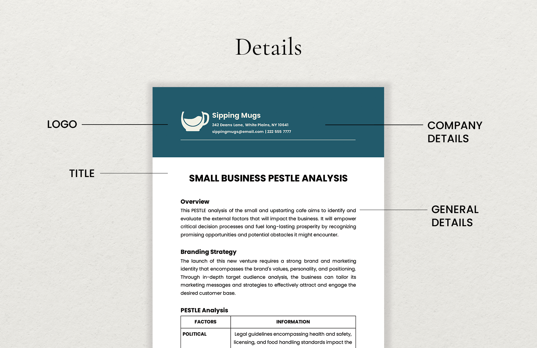 Small Business PESTLE Analysis Template