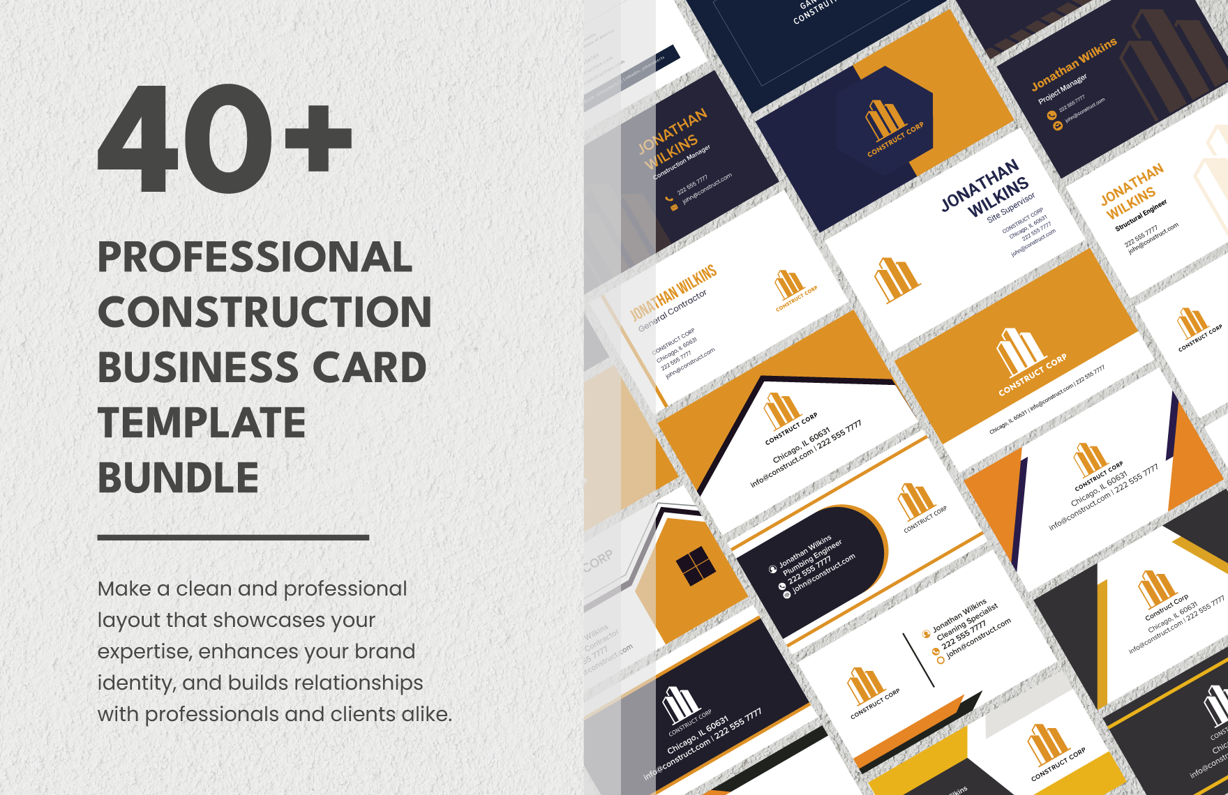 40+ Construction Business Cards Template Bundle in Word, PSD, Illustrator - Download | Template.net