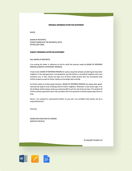 FREE Professional Reference Letter for Apartment ...