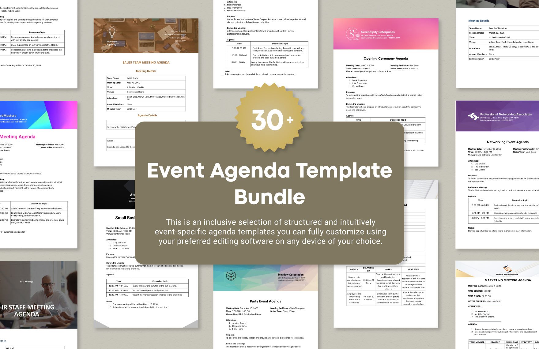 30+ Event Agenda Template Bundle