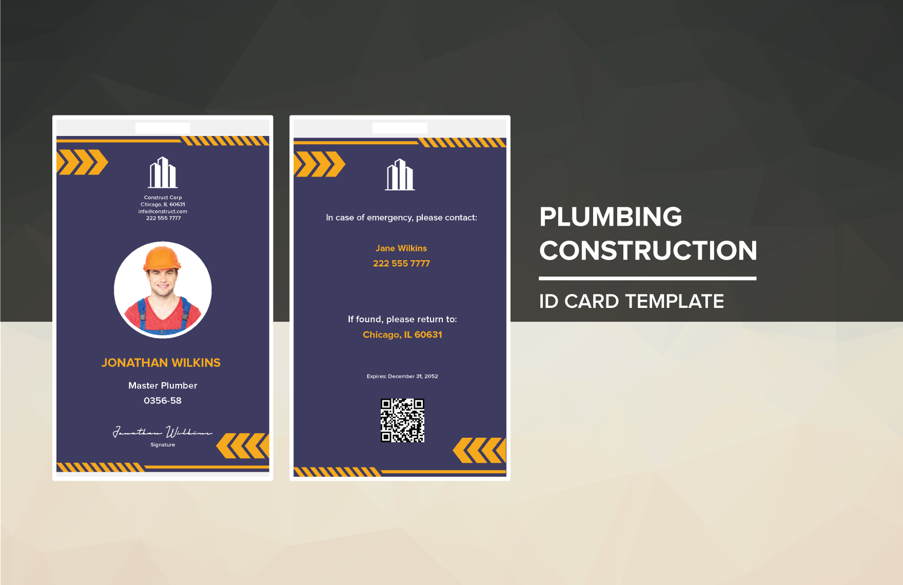 Plumbing Construction ID Card