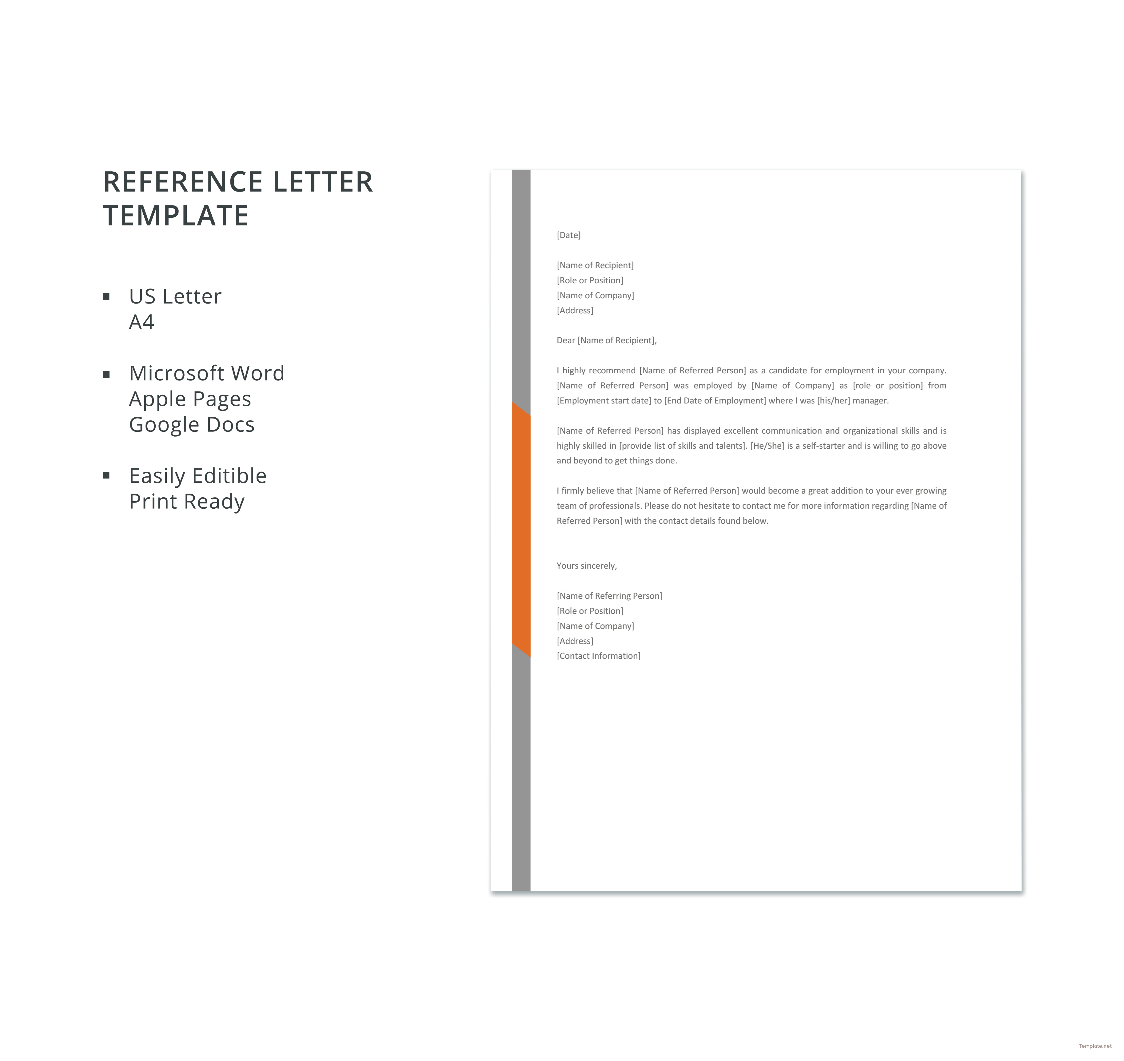 Microsoft Reference Letter Template Free