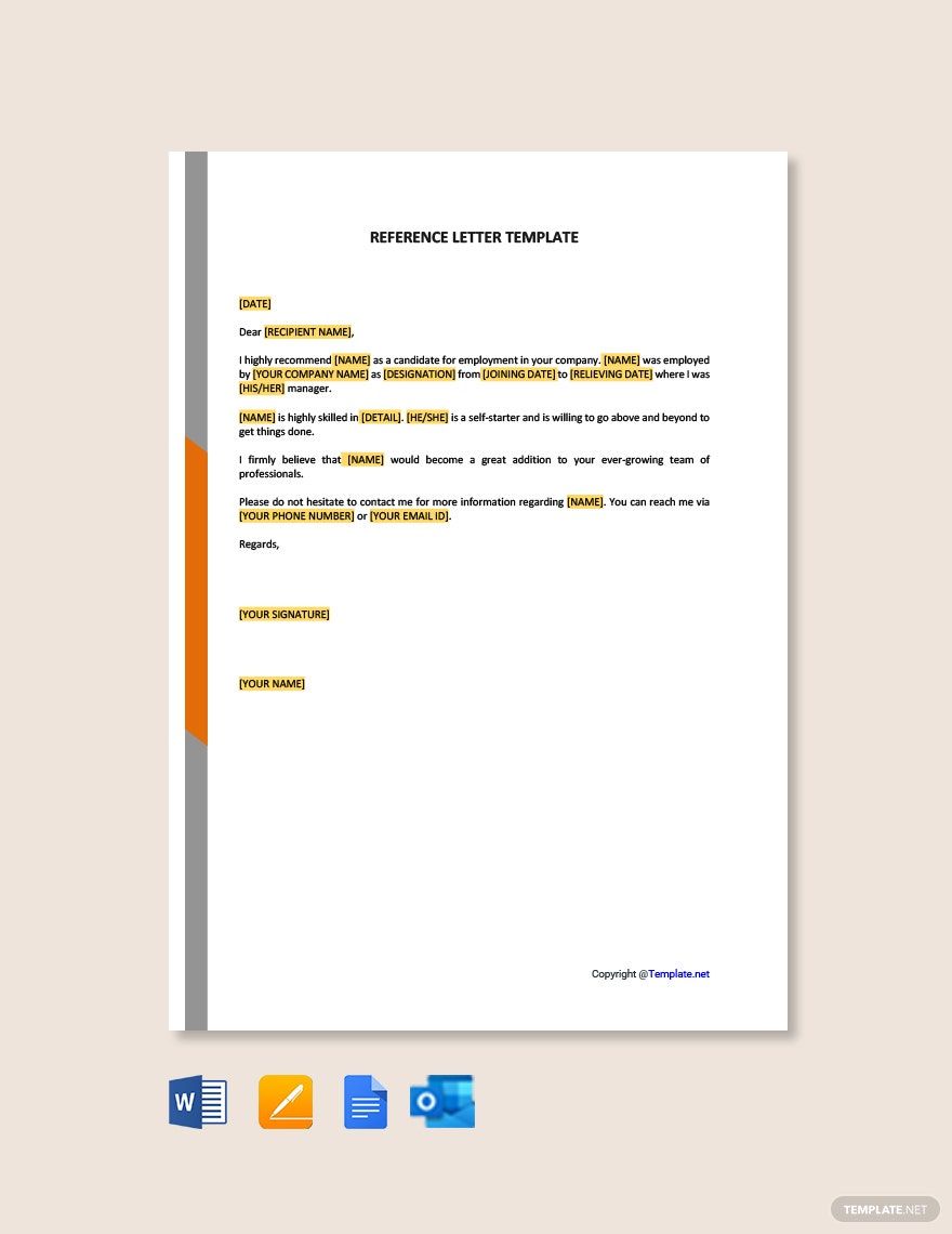 Letter of Reference Template