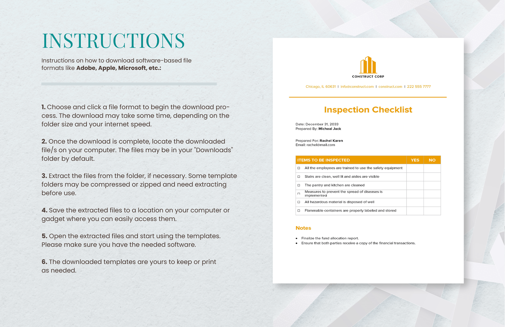 40+ Construction Checklist Template Bundle