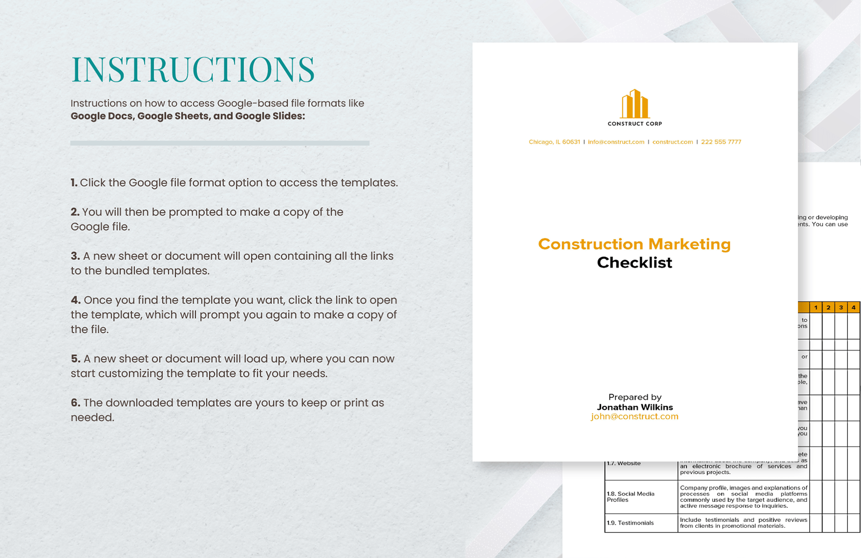  Construction Checklist Template Bundle