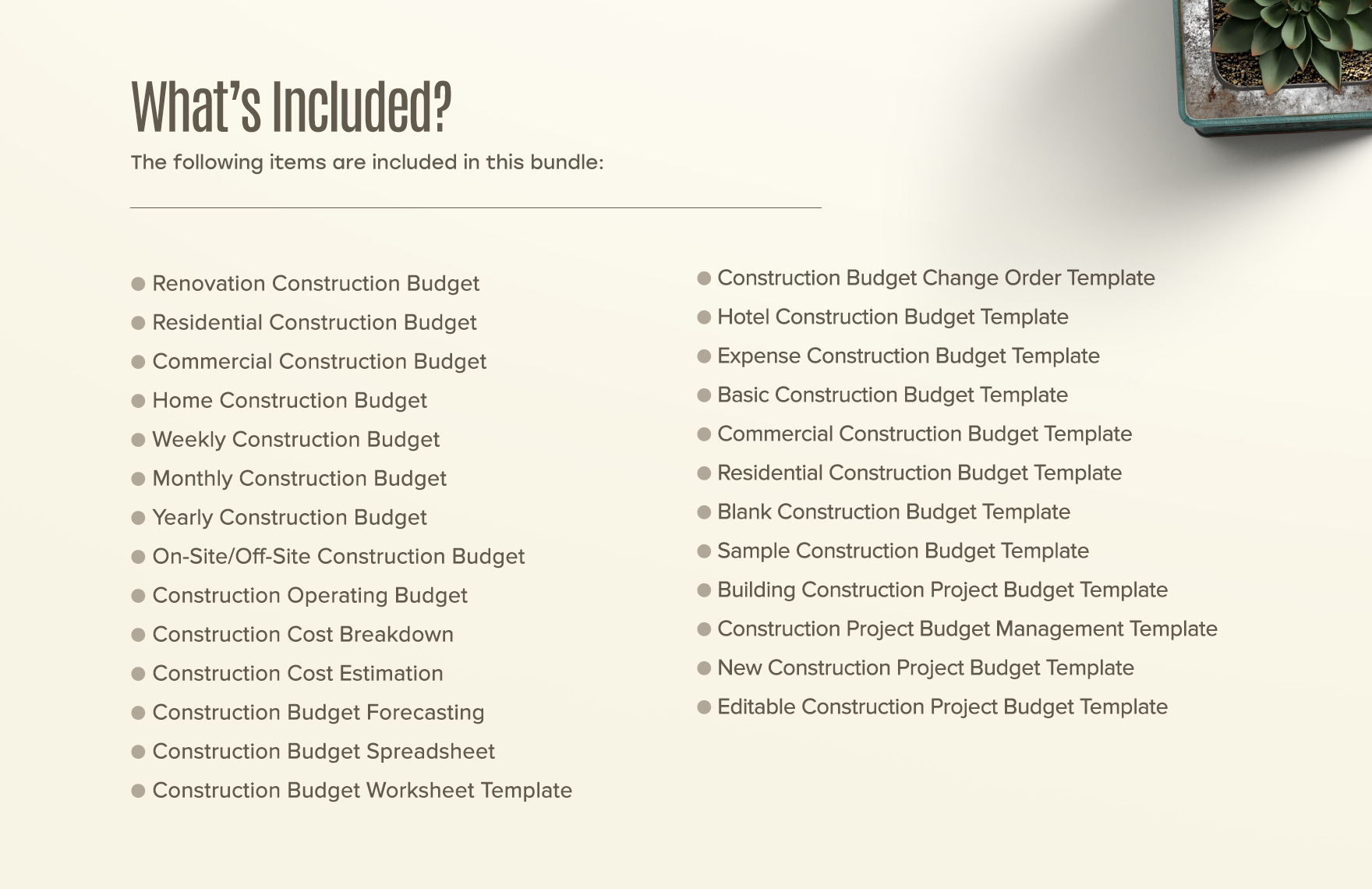 25+ Construction Budget Template Bundle