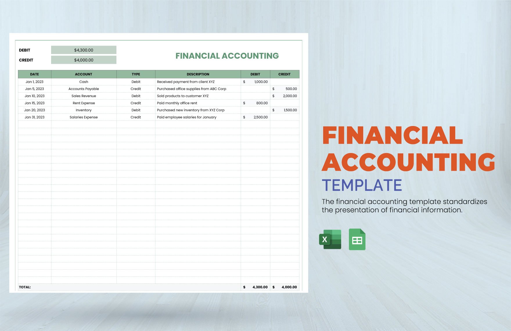Financial Accounting Template