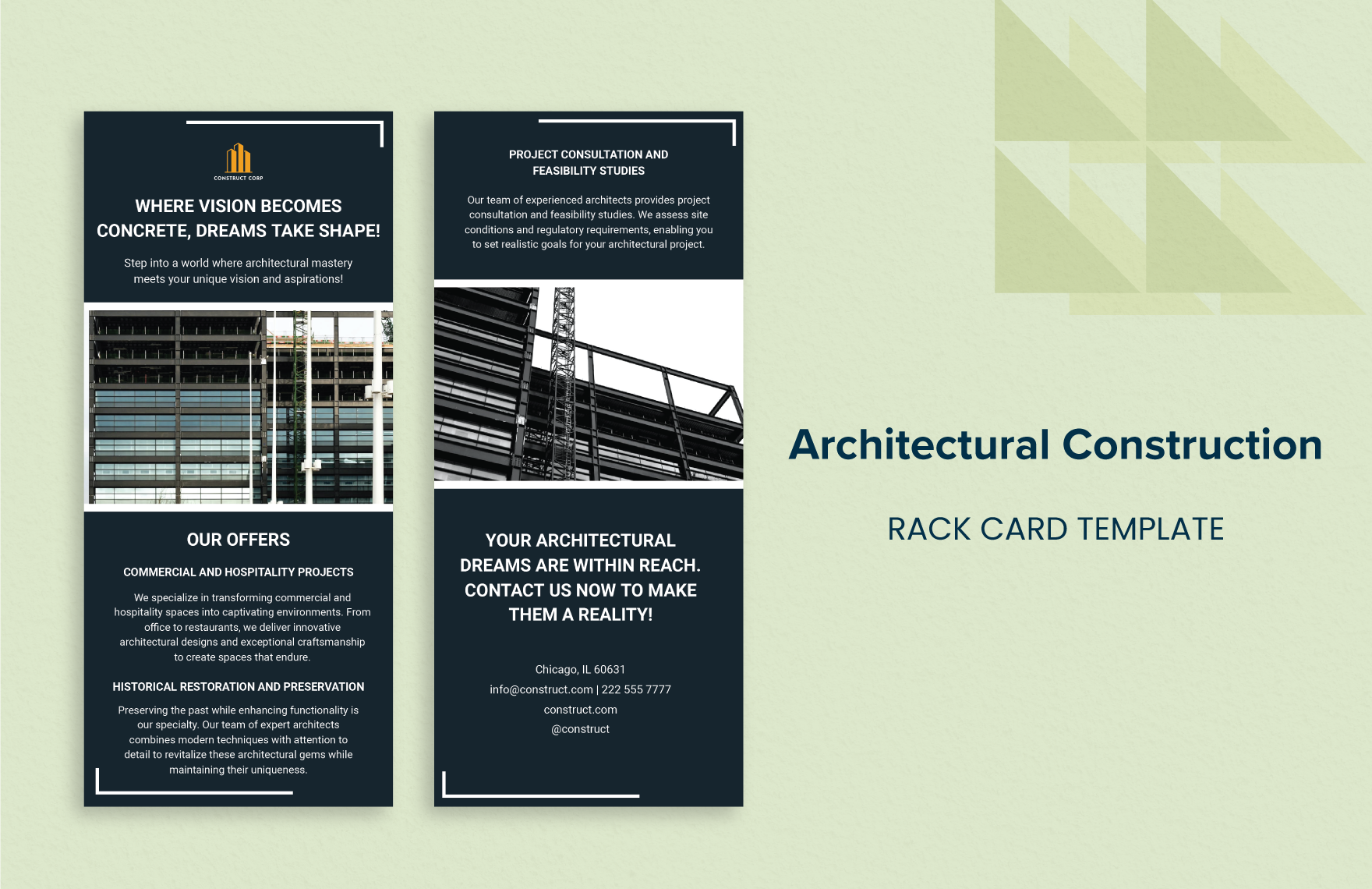 Architectural Construction Rack Card Template