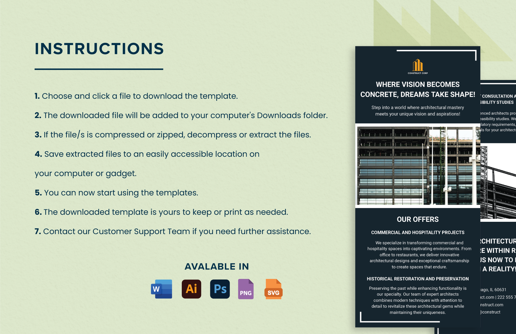 Architectural Construction Rack Card Template